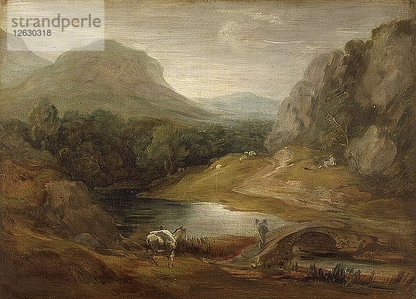 Felsenlandschaft mit Brücke  1783-1785. Künstler: Thomas Gainsborough.