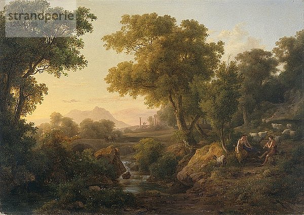 Klassische italienische Landschaft  1811-1860. Künstler: Karoly Marko der Ältere