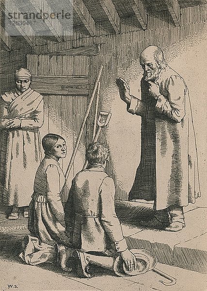 Vermählung von Mercy und Matthew  um 1916. Künstler: William Strang.