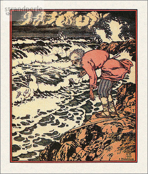 Illustration zu Das Märchen vom Fischer und dem Fisch  1933. Künstler: Bilibin  Iwan Jakowlewitsch (1876-1942)