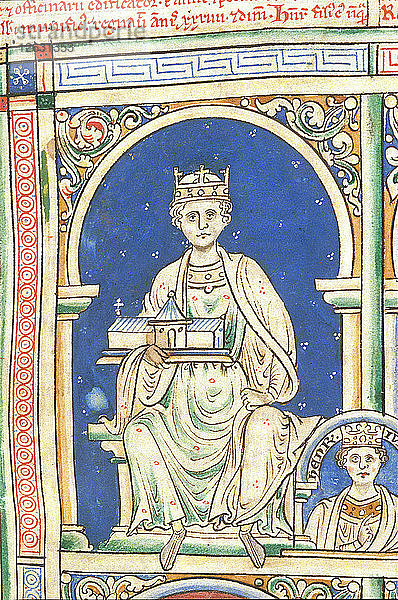 Heinrich II. von England (aus der Historia Anglorum  Chronica majora). Künstler: Paris  Matthäus (ca. 1200-1259)