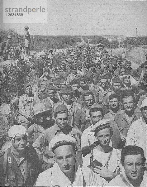 Übergang von der Schlacht in Sizilien in einen Gefangenenkäfig  1943-44. Künstler: Unbekannt.