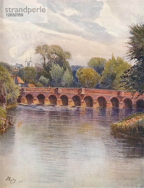 Leatherhead-Brücke  1912  (1914). Künstler: James S. Ogilvy.