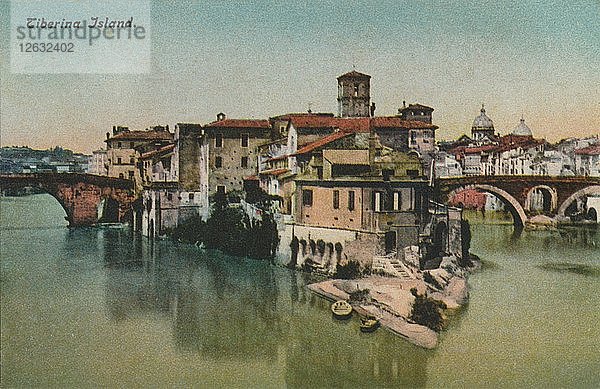 Insel Tiberina  um 1900. Künstler: Unbekannt.