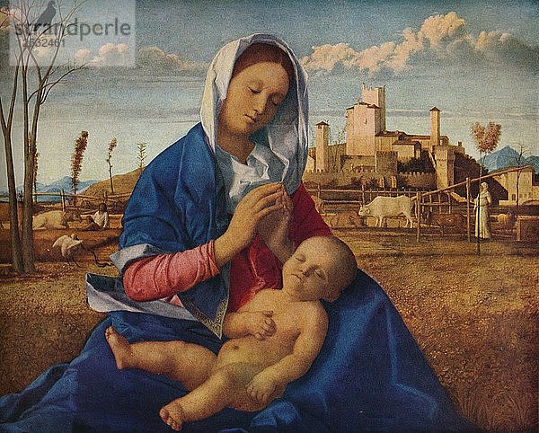 Madonna auf der Wiese  um 1500. Künstler: Giovanni Bellini.