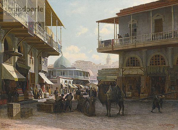 Ansicht von Tiflis  1874. Künstler: Jeschtschagin  Pjotr Petrowitsch (1836-1886)