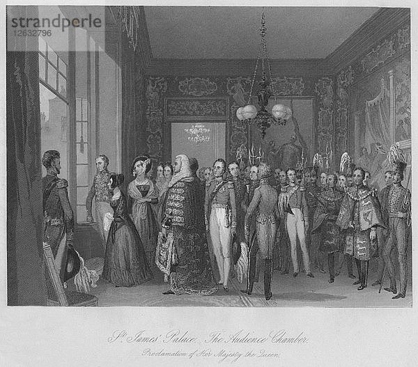 St. James Palast. Der Audienzsaal  um 1841. Künstler: Henry Melville.