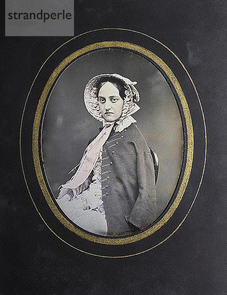 Porträt der Gräfin Anna Dmitrievna Stroganova  geborene Buturlina (1828-1906)  1840er Jahre. Künstler: Weninger  Josef (1802-?)