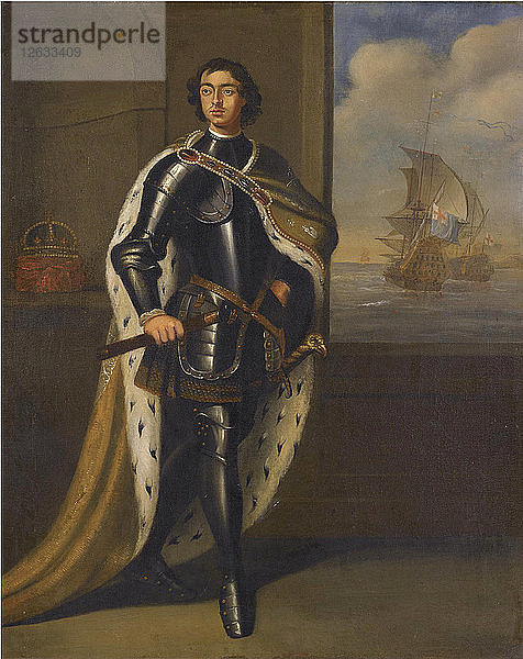 Porträt von Zar Peter I. dem Großen (1672-1725)  1690er Jahre. Künstler: Kneller  Sir Gotfrey (1646-1723)