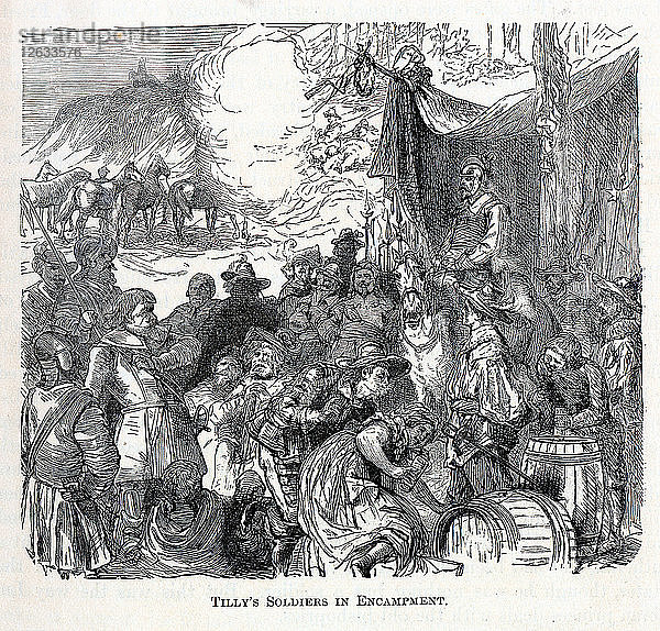 Tillys Soldaten im Feldlager  1882. Künstler: Anonym