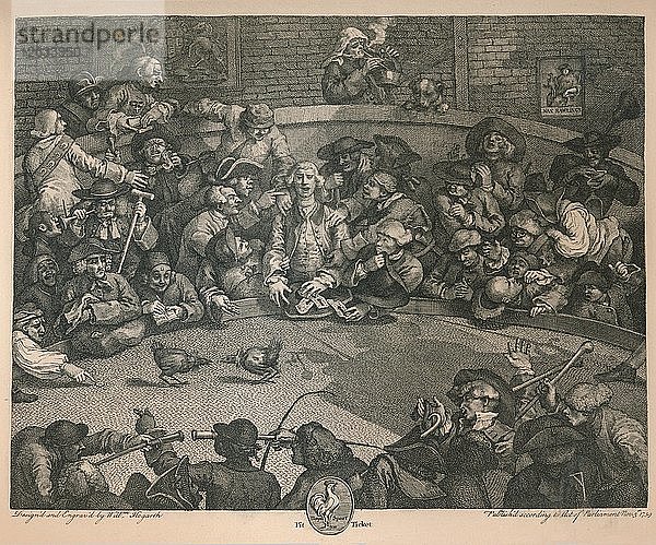 Der Hahnenschrei  1759. Künstler: William Hogarth.