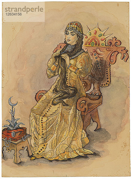 Die Prinzessin  die nie lächelte (Nesmeyana)  1896. Künstler: Wasnezow  Viktor Michailowitsch (1848-1926)