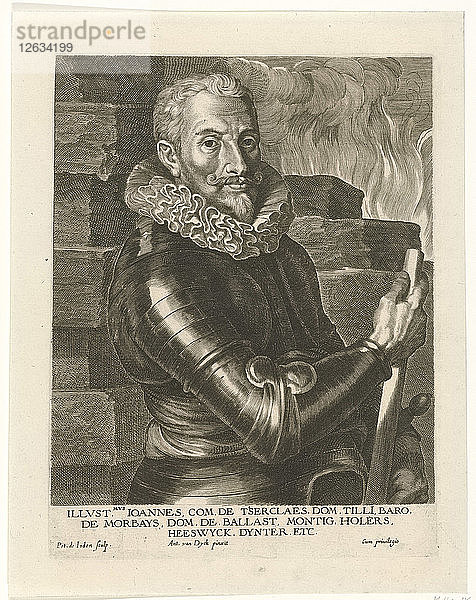 Porträt von Johann Tserclaes  Graf von Tilly. Künstler: Jode  Pieter I.  de (1570-1634)