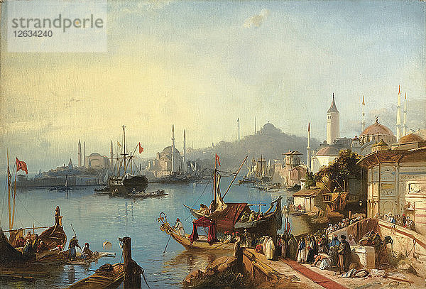 Die Ankunft von Sultan Abdülmecid in der Nusretiye-Moschee  1842. Künstler: Jacobs  Jacob (1812-1879)