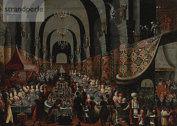 Das Fest des Belsazar. Künstler: Francken  Frans  der Jüngere (1581-1642)