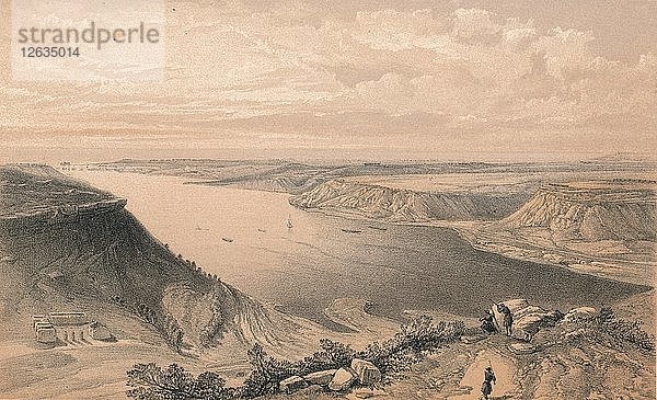 Die Nordseite des Hafens von Sebastopol  von der Spitze des Hafens  1856. Künstler: W Trask.