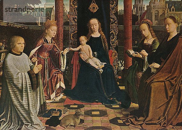 Jungfrau mit Kind  Heilige und Stifter  1510  (1909). Künstler: Gérard David.