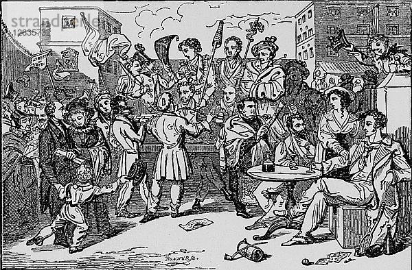 Eine Scheinwahl im Kings Bench Prison  um 1828  (1912). Künstler: Bonner.
