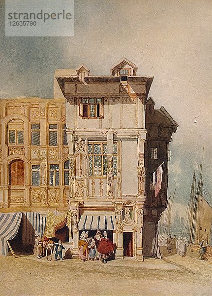 Alte Häuser  mit Figuren  um 1836. Künstler: John Sell Cotman.