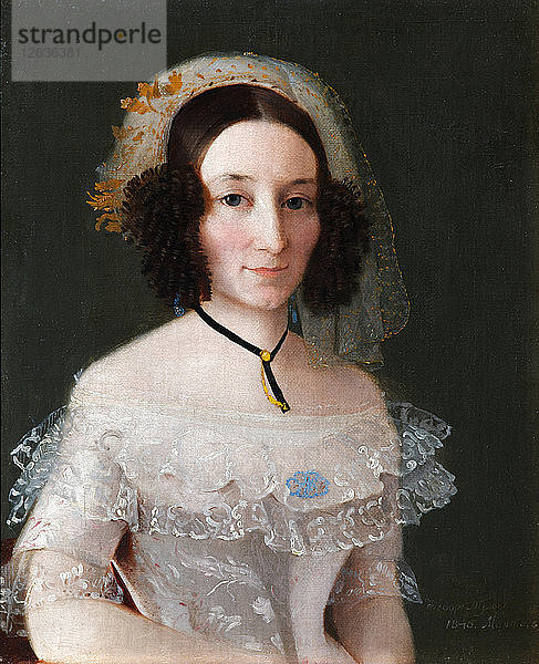 Porträt von Jelisaweta Alexejewna Benkendorf  geborene Janowa  1845. Künstler: Tulow  Fjodor Andrejewitsch (1792-1855)