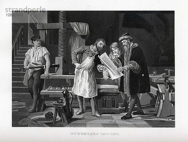 Gutenberg 1400-1468  1882. Künstler: Anonym