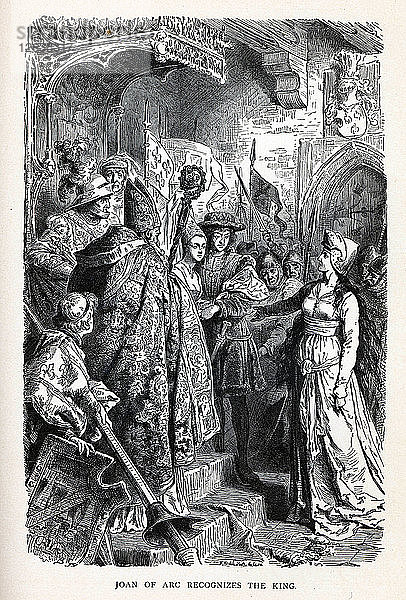 Jeanne d'Arc erkennt den König  1882. Künstler: Anonym
