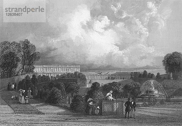 Der Garten von Versailles  1839. Künstler: J. Davis.
