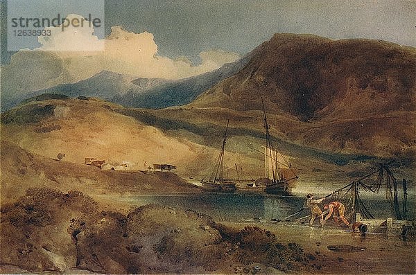 Cader Idris  von Barmouth Sands aus  um 1833. Künstler: John Sell Cotman.