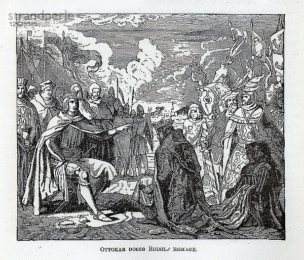 Ottokar erweist Rudolf die Ehre  1882. Künstler: Anonym