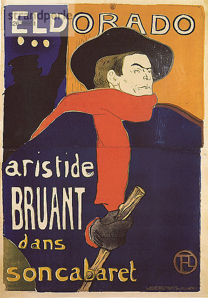 Eldorado  Aristide Bruant (Plakat)  1892. Künstler: Toulouse-Lautrec  Henri  de (1864-1901)