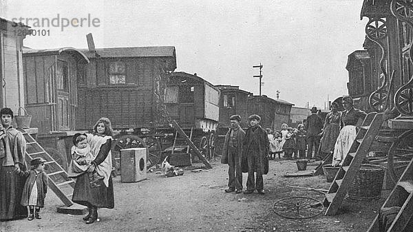 Ein Lager von Reisenden  Battersea  London  um 1903 (1903). Künstler: Unbekannt.