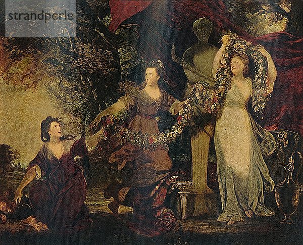 Die Grazien  die eine Endfigur des Hymen schmücken  1773  (1911). Künstler: Sir Joshua Reynolds.