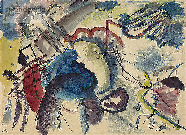Skizze zum Bild mit weißem Rand  1913. Künstler: Kandinsky  Wassili Wassiljewitsch (1866-1944)