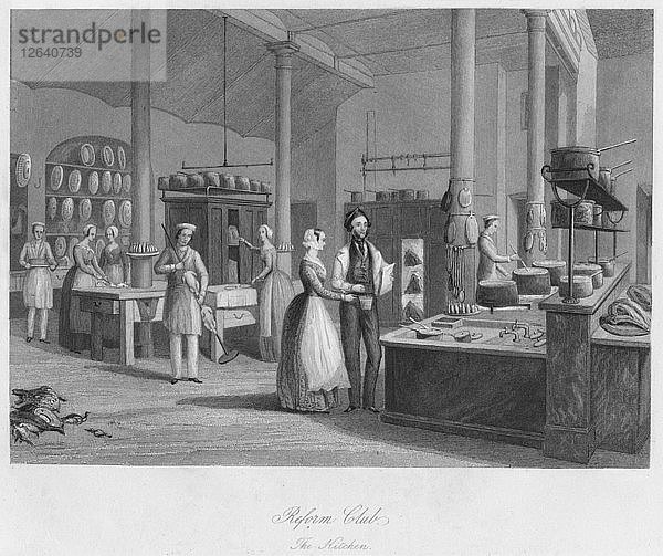 Reform Club. Die Küche  um 1841. Künstler: William Radclyffe.
