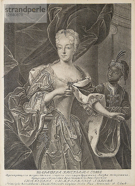 Porträt der Prinzessin Charlotte von Braunschweig-Wolfenbüttel (1694-1715)  Gemahlin des Zarewitsch Alexej Petro Künstler: Wortmann  Christian Albrecht (1680-1760)