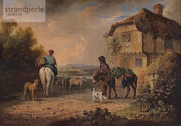Auf dem Weg zum Markt  1828. Künstler: Edmund Bristow.