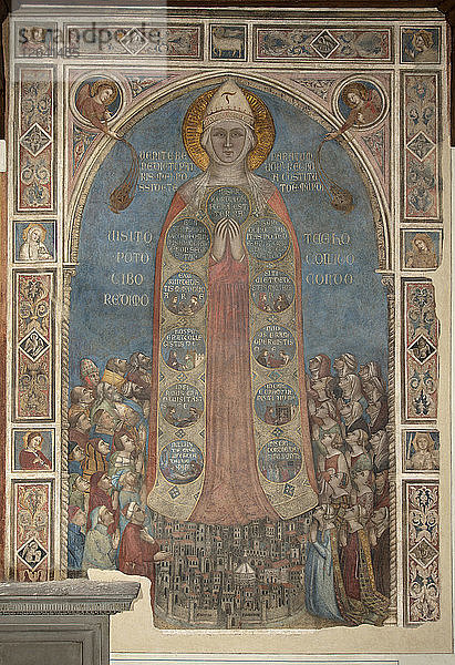 Madonna della Misericordia (Madonna der Barmherzigkeit)  1342. Künstler: Daddi  Bernardo (1290-1350)