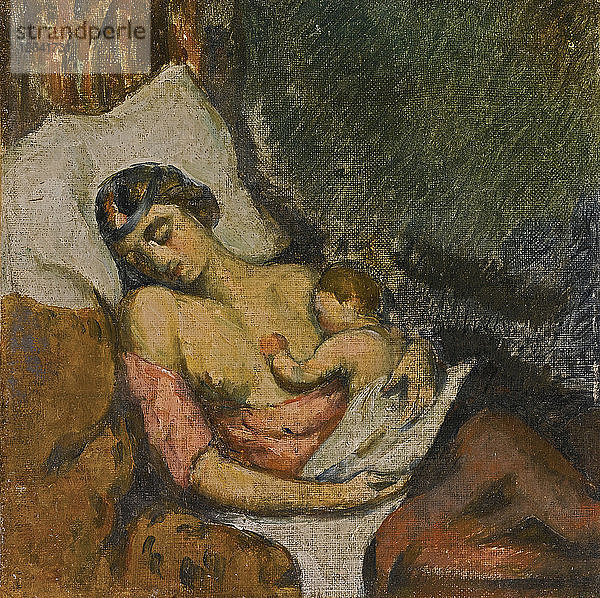 Frau  die ihr Kind stillt  um 1872. Künstler: Cézanne  Paul (1839-1906)