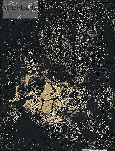 Nachtszene in Puebla  um 1895  (1896). Künstler: Mortimer Luddington Menpes.