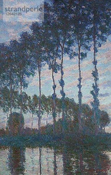 Pappeln am Ufer der Epte  Abendstimmung  1891. Künstler: Monet  Claude (1840-1926)