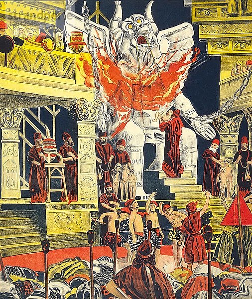 Ausschnitt aus einem Werbeplakat für Cabiria  veröffentlicht 1914 (Farblithographie)