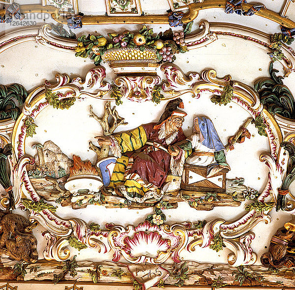 Königlicher Palast von Aranjuez  Detail der Dekoration des Porzellansaals.