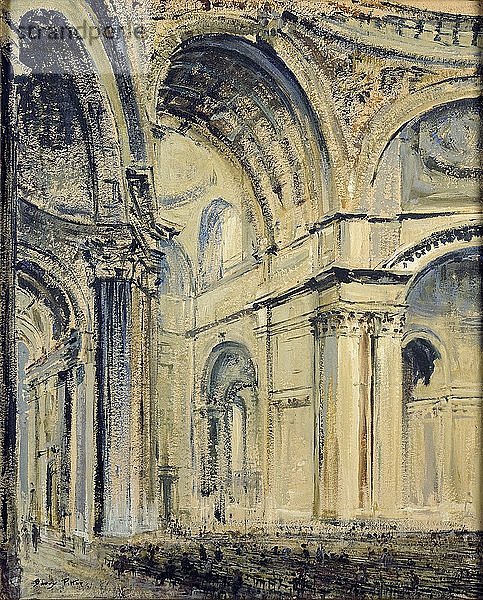 Innenraum der St. Pauls Cathedral  um 1910 Künstler: JF Barry Pittar.
