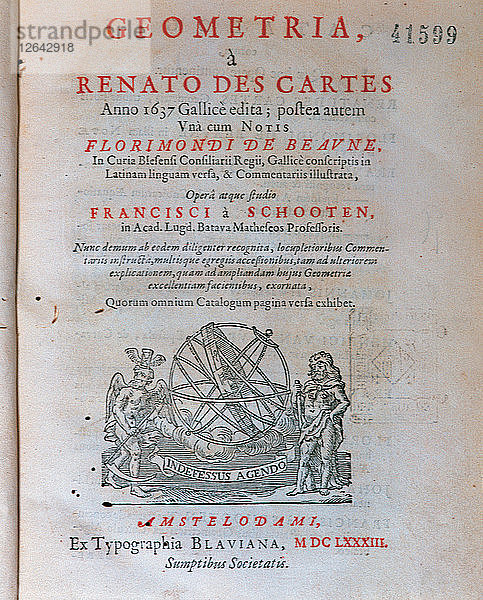 Umschlag der Geometrie von Descartes  Band I  Ausgabe 1683.