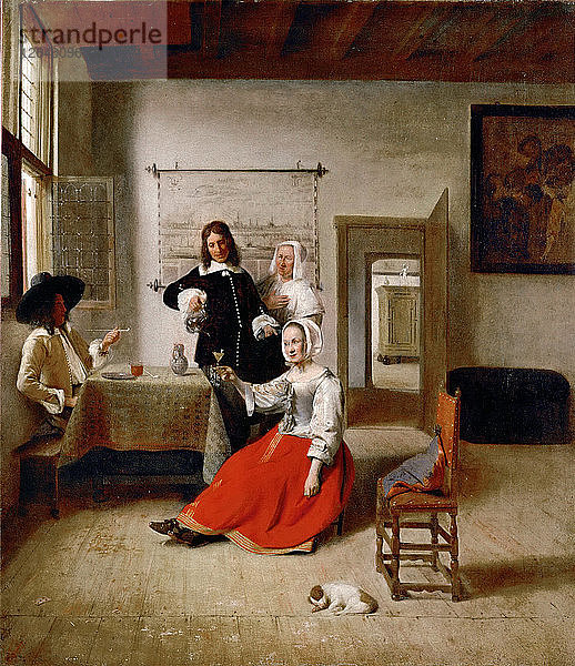 Junge Frau beim Trinken  1658.