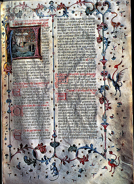 Codex Consulat del mar (Meereskonsulat). Detail der Schrift auf einer Seite.