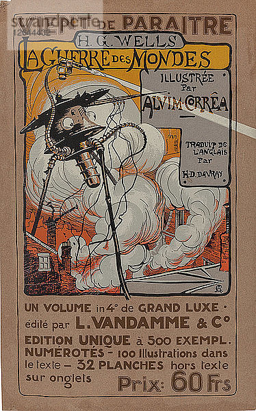 Plakat zur Sonderausgabe von Der Krieg der Welten von H. G. Wells  1906.