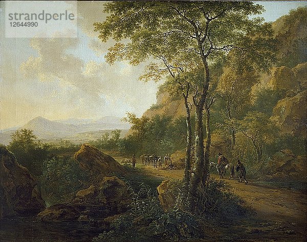 Italienische Landschaft mit Maultiertreibern  um 1629-1652. Künstler: Jan Dirksz Beide.