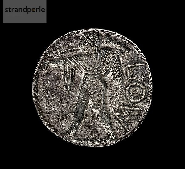 Antike griechische Silbermünze mit Inzisal  510 - 530. Künstler: Unbekannt.