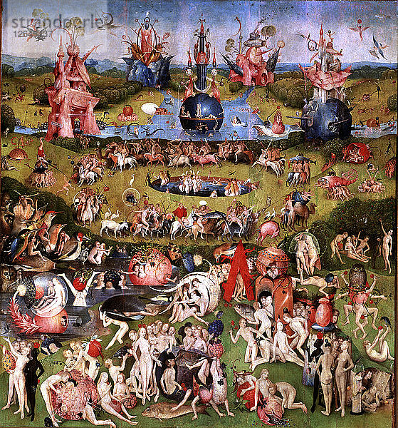 Zentrale Tafel des Triptychons von El Bosco Der Garten der Lüste.